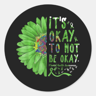 Sticker Rond Sensibilisation À La Santé Mentale Tournesol C'Est