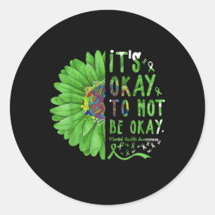 Sticker Rond Sensibilisation À La Santé Mentale Tournesol C'Est