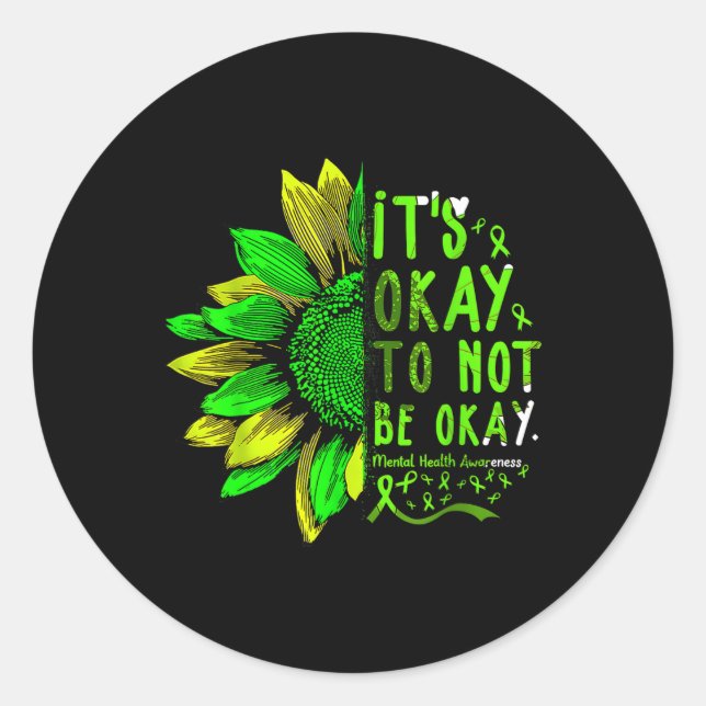 Sticker Rond Sensibilisation À La Santé Mentale Tournesol C'Est (Devant)