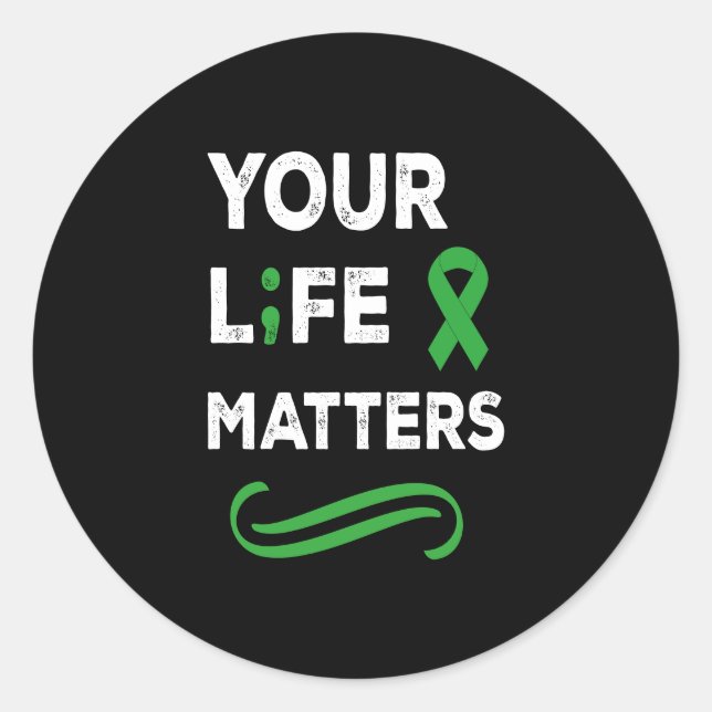Sticker Rond Sensibilisation à la santé mentale Votre vie compt (Devant)