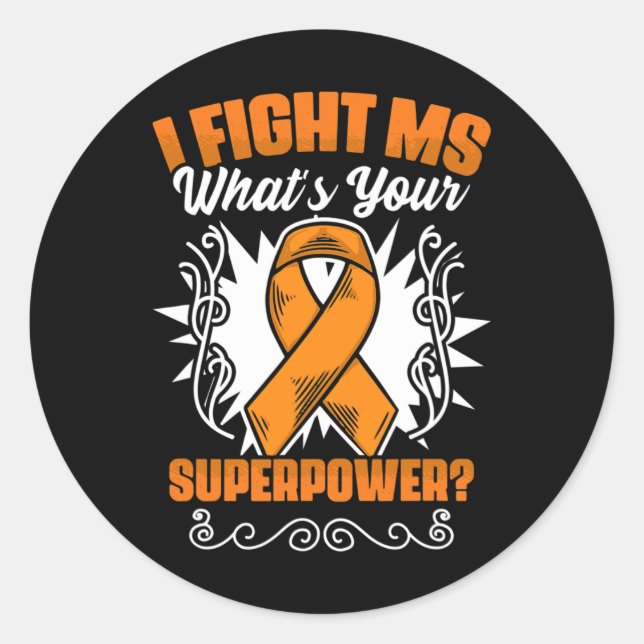 Sticker Rond Sensibilisation à la sclérose en plaques Survivant (Devant)