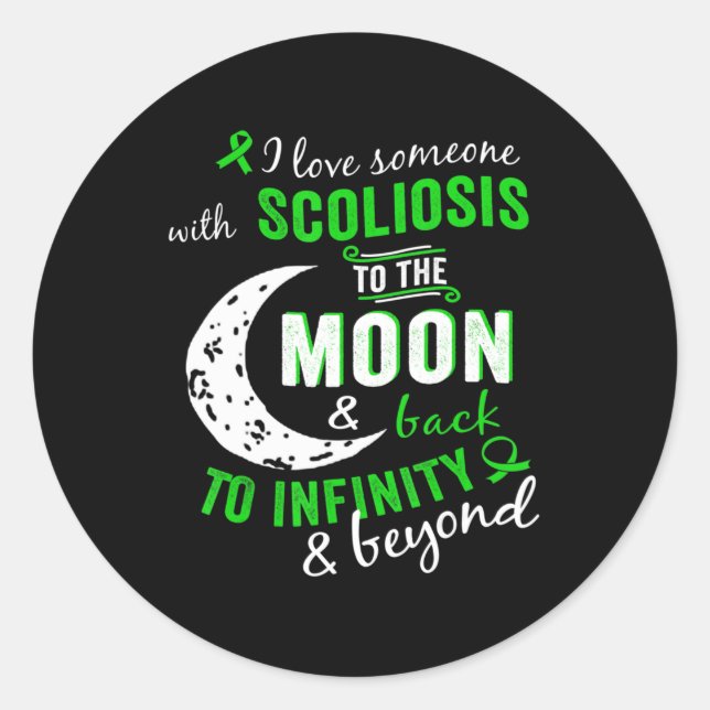 Sticker Rond Sensibilisation À La Scoliose Pour Les Femmes Homm (Devant)