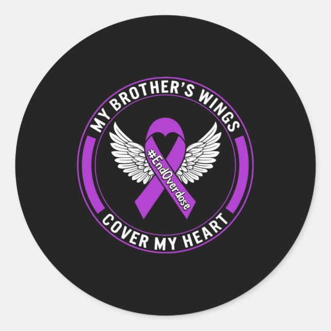 Sticker Rond Sensibilisation à la surdose de drogue Mes ailes d (Devant)