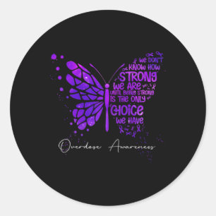 Sticker Rond Sensibilisation à la surdose de rubet de papillon