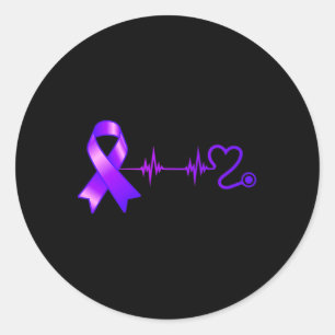 Sticker Rond Sensibilisation à la surdose d'opioïde au ruban de