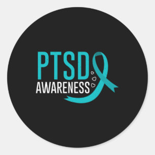 Sticker Rond Sensibilisation à la Tdp Stress traumatique post-s