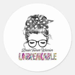 Sticker Rond Sensibilisation à la tumeur cérébrale Ribbon Cadea