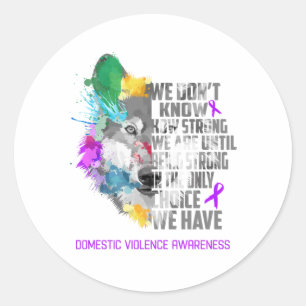 Sticker Rond Sensibilisation à la violence familiale Ribbon Cad