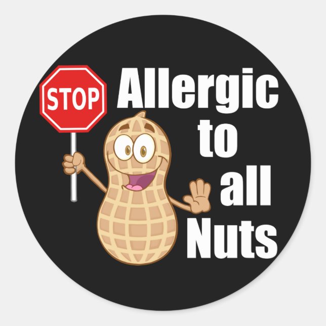 Sticker Rond Sensibilisation à l'allergie aux arachides (Devant)
