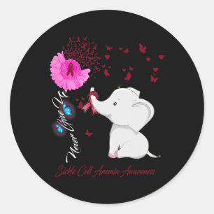 Sticker Rond Sensibilisation à l'anémie des cellules falciforme