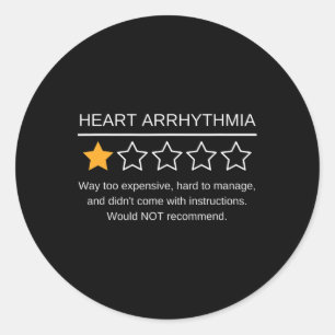 Sticker Rond Sensibilisation à l'arythmie cardiaque Évaluation 