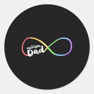 Sticker Rond Sensibilisation à l'autisme familial Papa Symbole