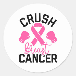 Sticker Rond Sensibilisation à l'écrasement du cancer du sein