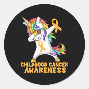 Sticker Rond Sensibilisation à l'enfance au cancer Dabbing Unic
