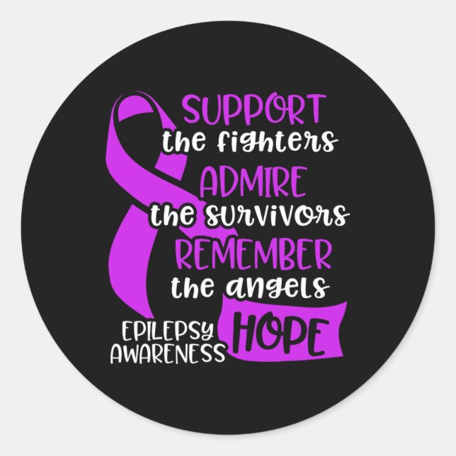 Sticker Rond Sensibilisation à l'épilepsie Admirer Epileptique  (Devant)