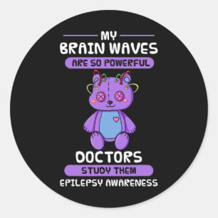 Sticker Rond Sensibilisation à l'épilepsie Cerveau épileptique 