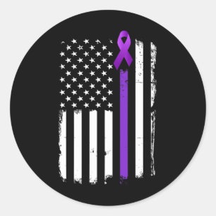 Sticker Rond Sensibilisation à l'épilepsie Drapeau américain Jo