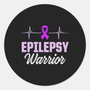 Sticker Rond Sensibilisation à l'épilepsie Guerrier épileptique
