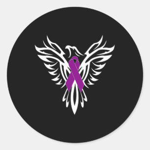 Sticker Rond Sensibilisation à l'épilepsie Ruban violet Phoenix