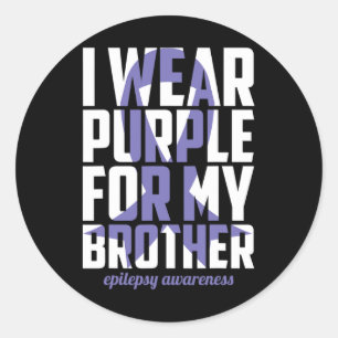 Sticker Rond Sensibilisation À L'Épilepsie Violet Pour Mon Frèr