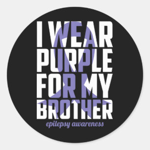 Sticker Rond Sensibilisation À L'Épilepsie Violet Pour Mon Frèr