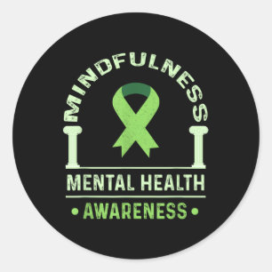 Sticker Rond Sensibilisation à l'esprit Mois de la santé mental