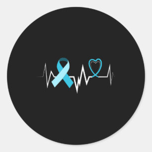 Sticker Rond Sensibilisation à l'hydrocéphalie du ruban bleu cl