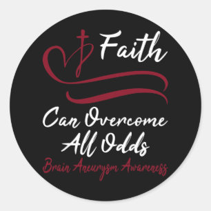 Sticker Rond Sensibilisation à l'neurologie cérébrale Burgundy 