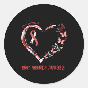 Sticker Rond Sensibilisation à l'neurysme cérébral Je suis Surv