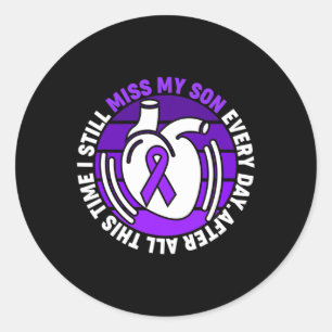 Sticker Rond Sensibilisation à l'overdose au ruban Manque de mé