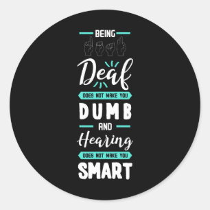 Sticker Rond Sensibilisation Asl American Sign Language Perte a