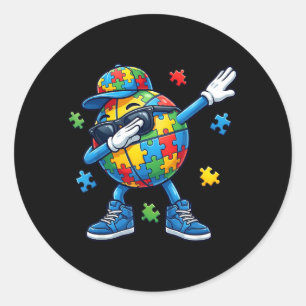 Sticker Rond Sensibilisation au baseball Dabbing