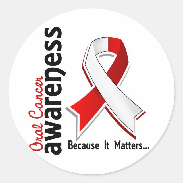 Sticker Rond Sensibilisation au cancer buccal 5 (Devant)