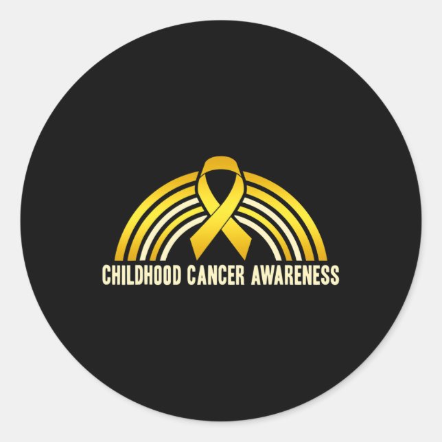 Sticker Rond Sensibilisation au cancer chez les enfants Arc-en- (Devant)
