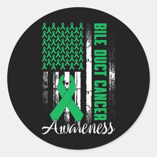 Sticker Rond Sensibilisation au cancer de la bille Kelly Green  (Devant)
