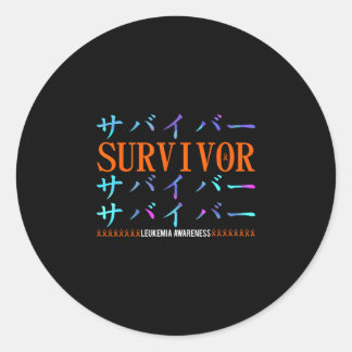 Sticker Rond Sensibilisation au cancer de la leucémie survivant