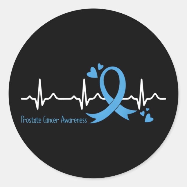 Sticker Rond Sensibilisation au cancer de la prostate en bleu c (Devant)