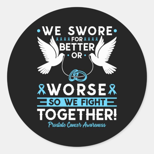 Sticker Rond Sensibilisation au cancer de la prostate Soutien a (Devant)