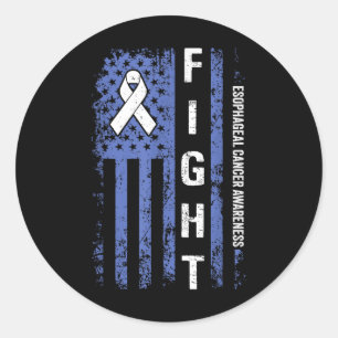 Sticker Rond Sensibilisation au cancer de l'oesophage Drapeau a