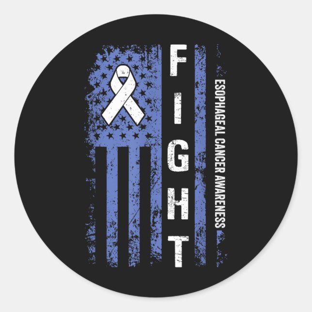 Sticker Rond Sensibilisation au cancer de l'oesophage Drapeau a (Devant)
