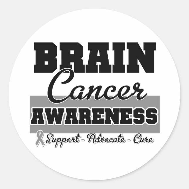 Sticker Rond Sensibilisation au cancer du cerveau (Devant)