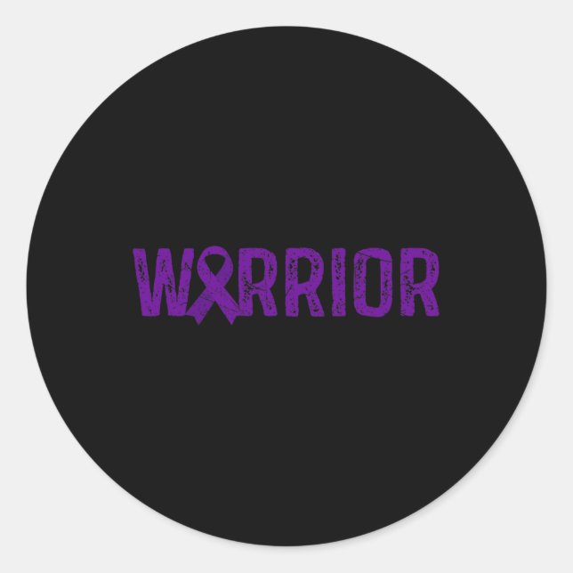 Sticker Rond Sensibilisation au cancer du pancréas guerrier (Devant)