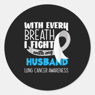 Sticker Rond Sensibilisation Au Cancer Du Poumon Chaque Respira