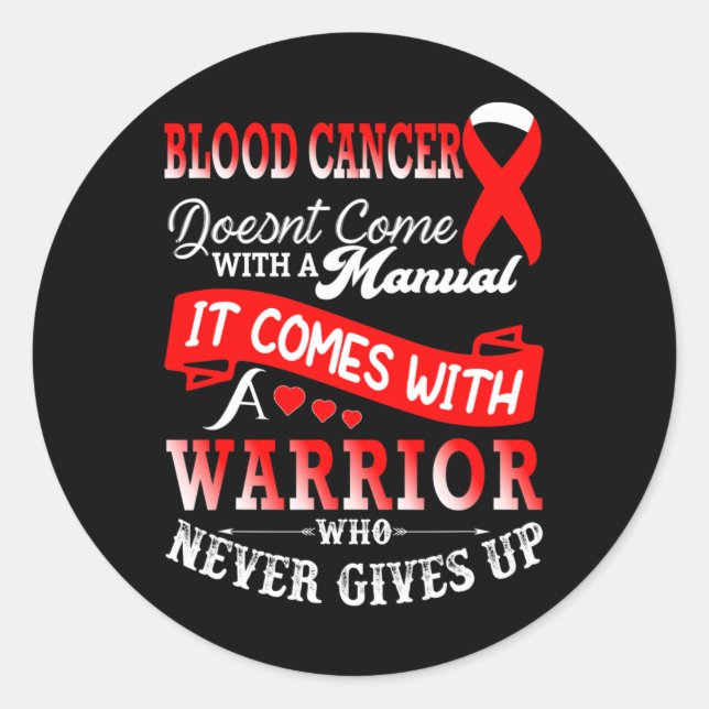 Sticker Rond Sensibilisation au cancer du sang Soutien des guer (Devant)