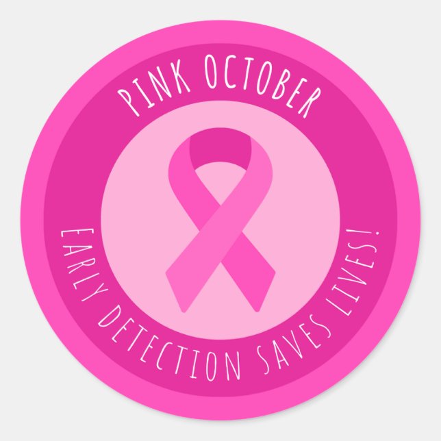 Sticker Rond Sensibilisation au cancer du sein (Devant)