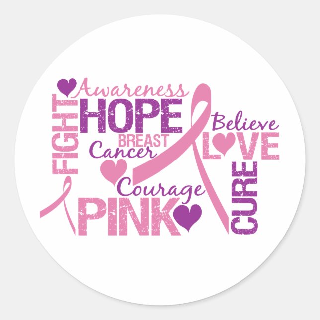 Sticker Rond Sensibilisation au cancer du sein (Devant)