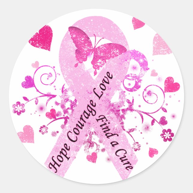 Sticker Rond Sensibilisation au cancer du sein (Devant)