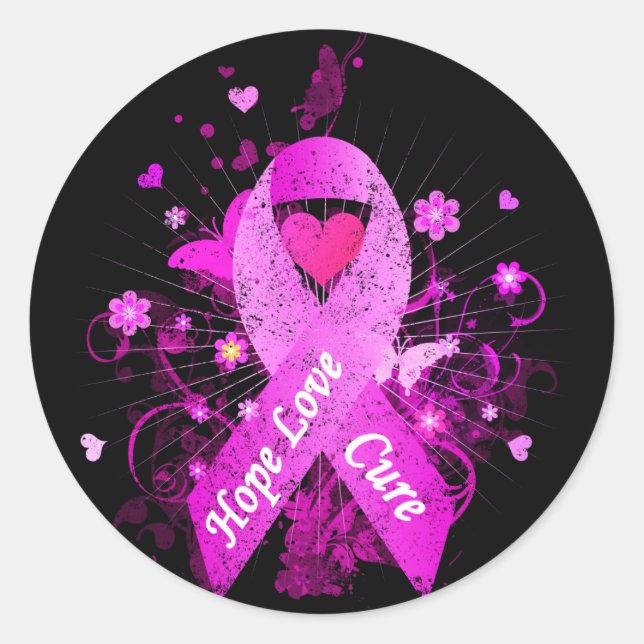 Sticker Rond Sensibilisation au cancer du sein (Devant)