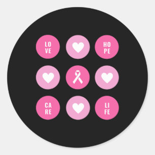 Sticker Rond Sensibilisation au cancer du sein Coeurs Espoir