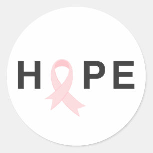 Sticker Rond Sensibilisation au cancer du sein de l'espoir simp